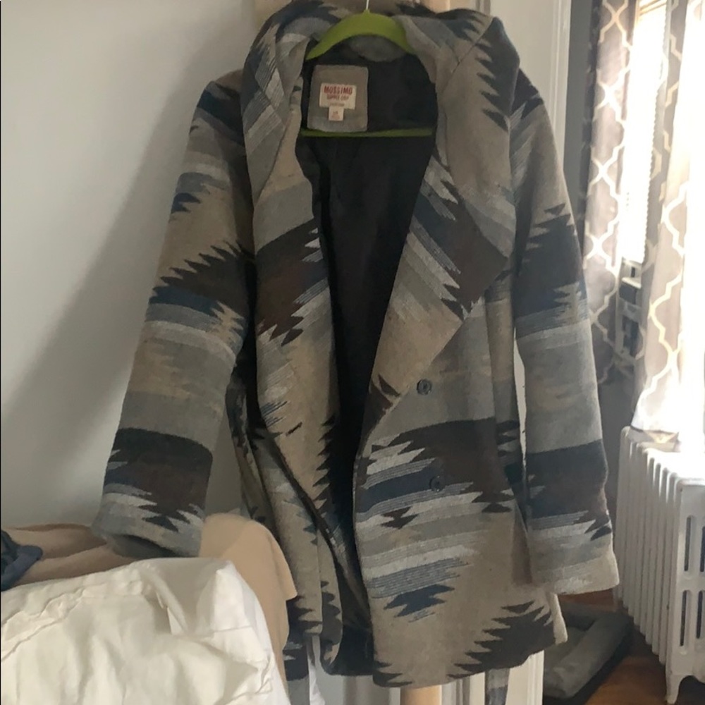 Multi tone blue grey button jacket